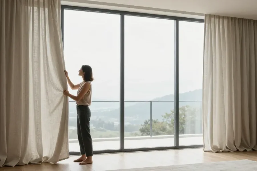 comment habiller une grande baie vitrée