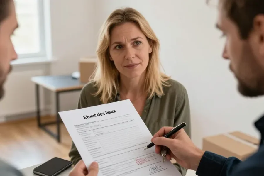etat des lieux entrée et sortie sur le meme document
